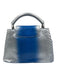 Louis Vuitton Blue & Silver Leather Python Ombre Top Handle Bag Blue & Silver / Small