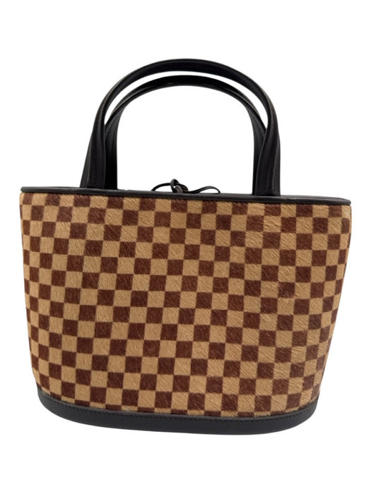 Louis Vuitton Brown & Beige Print Pony Hair Leather Damier Vintage Bag Brown & Beige Print / XS