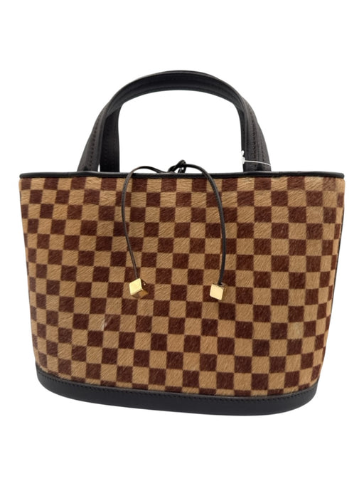 Louis Vuitton Brown & Beige Print Pony Hair Leather Damier Vintage Bag Brown & Beige Print / XS