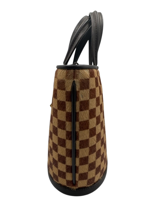 Louis Vuitton Brown & Beige Print Pony Hair Leather Damier Vintage Bag Brown & Beige Print / XS