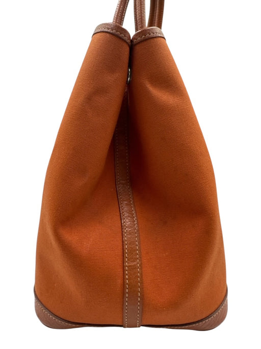 Hermes Orange Canvas Leather trim Top Handle Tote Vintage Bag Orange / M/L
