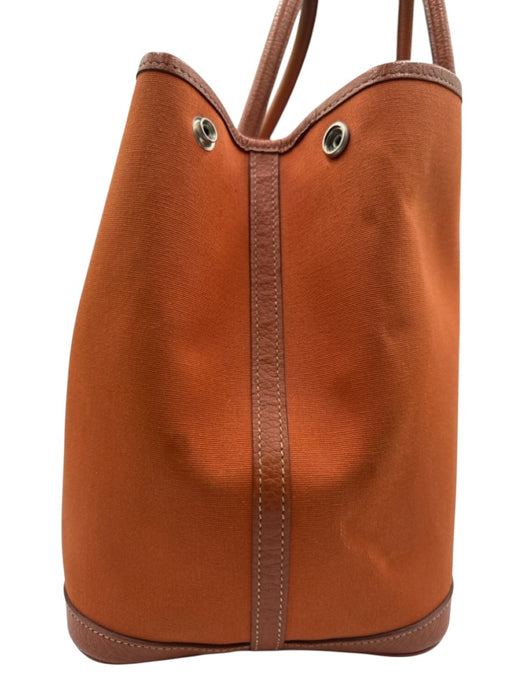 Hermes Orange Canvas Leather trim Top Handle Tote Vintage Bag Orange / M/L