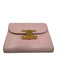 Celine Baby Pink Leather Lizard Gold Hardware Bifold Compact Wallets Baby Pink
