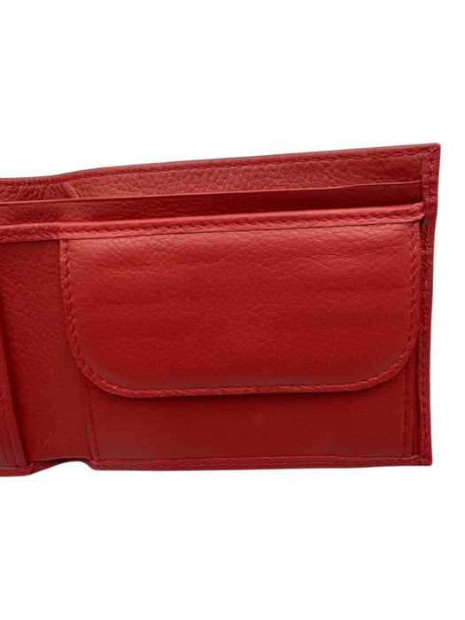 Rolex Red Leather Bifold Wallet Red