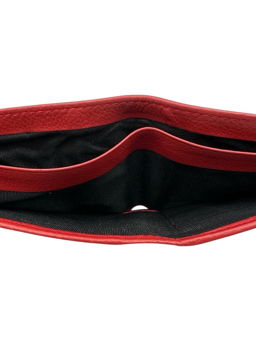 Rolex Red Leather Bifold Wallet Red