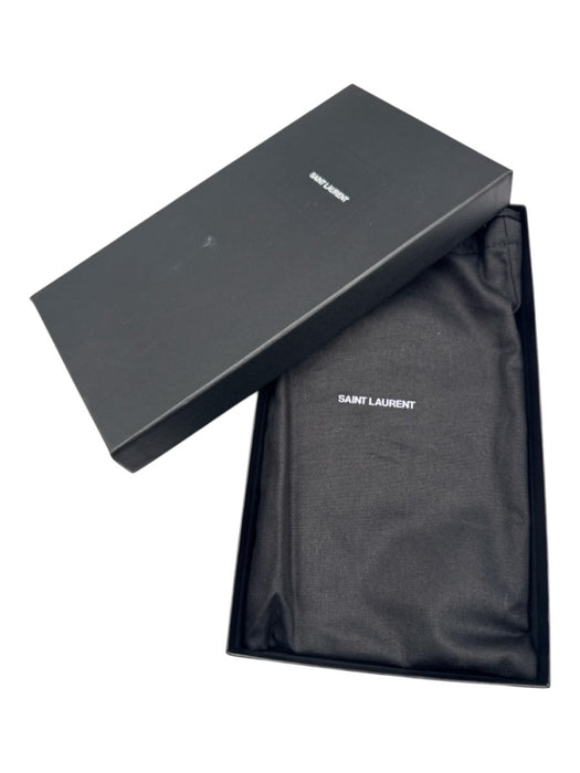 Saint Laurent Black Leather Lizard Gold Chain Wallet on a Chain Clutch Wallets Black