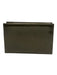 Issey Miyake Olive Patent Leather Metallic Zipper Vintage Makeup Bag Other Olive