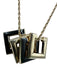 Christian Dior Black & Gold Metal Enamel GHW Pendant Necklace Black & Gold