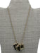 Christian Dior Black & Gold Metal Enamel GHW Pendant Necklace Black & Gold