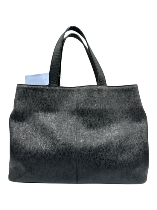 Burberry Black Leather Pebbled Gold Hardware Tote Top Handle Bag Black / Small