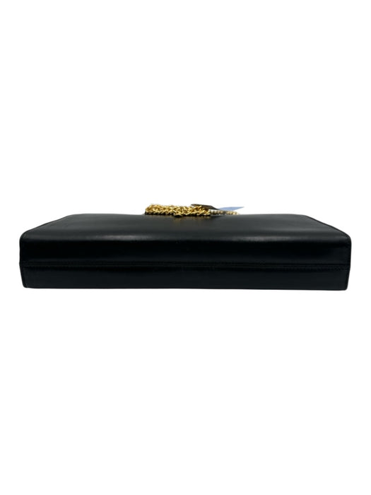 Ferragamo Black Leather Gold hardware Chain Dome Vintage Bag Black / Small