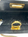 Ferragamo Black Leather Gold hardware Chain Dome Vintage Bag Black / Small