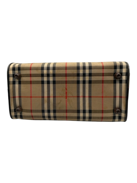 Burberry Tan Print Canvas Novacheck Top Handle Vintage Bag Tan Print / Small