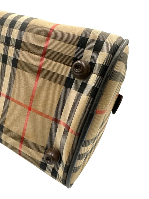 Burberry Tan Print Canvas Novacheck Top Handle Vintage Bag Tan Print / Small