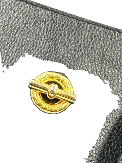 Celine Black Leather Pebbled Circle Shoulder Bag Magnetic closure Bag Black / M/L