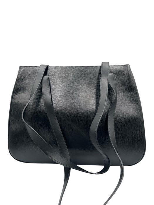 Celine Black Leather Pebbled Circle Shoulder Bag Magnetic closure Bag Black / M/L