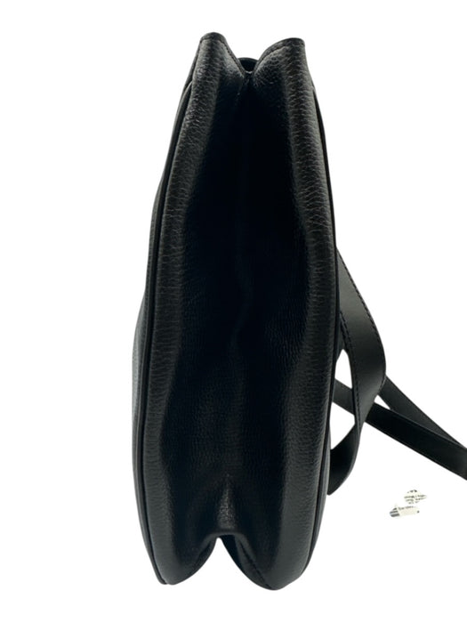 Celine Black Leather Pebbled Circle Shoulder Bag Magnetic closure Bag Black / M/L