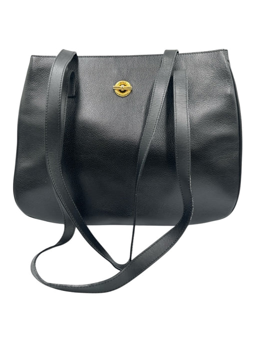 Celine Black Leather Pebbled Circle Shoulder Bag Magnetic closure Bag Black / M/L