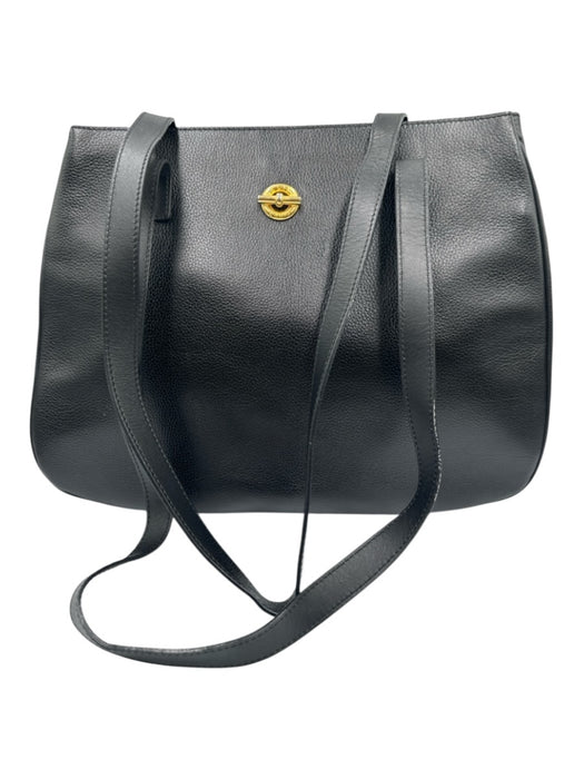 Celine Black Leather Pebbled Circle Shoulder Bag Magnetic closure Bag Black / M/L