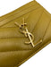 Yves Saint Laurent Mustard Yellow Leather Grained Chevron Gold Hardware Wallets Mustard Yellow