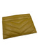 Yves Saint Laurent Mustard Yellow Leather Grained Chevron Gold Hardware Wallets Mustard Yellow