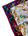 Celine Cream, Red, Navy Cotton Blend Logo Chain Print Vintage scarf Cream, Red, Navy / XS