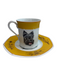 Hermes Yellow & Cream Porcelain Dog Plate Tea Cup Decor/Homewear Yellow & Cream