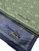 Christian Dior Vintage Blue & Green Print Cotton Blend Abstract Pocket Square Blue & Green Print