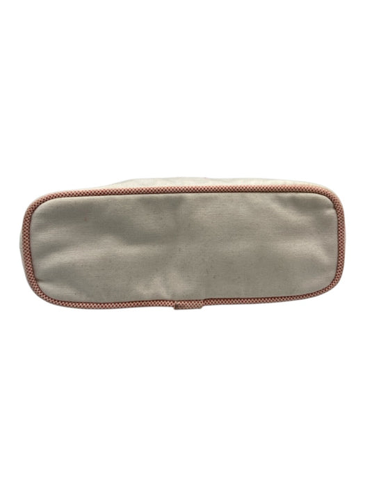 Hermes Beige, Pink, Red Canvas Zebra Zipper Pouch Makeup Bag Bag Beige, Pink, Red / XS