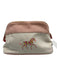 Hermes Beige, Pink, Red Canvas Zebra Zipper Pouch Makeup Bag Bag Beige, Pink, Red / XS