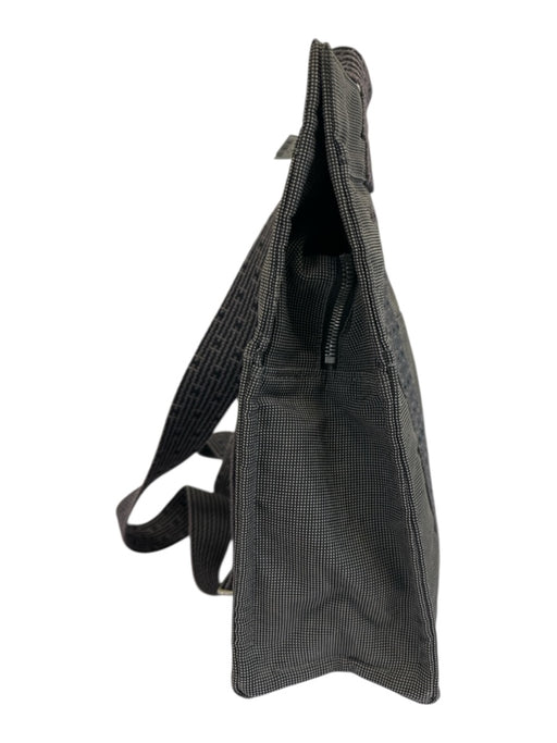 Hermes Brown & Charcoal Canvas Abstract Top Handle Vintage Backpack Bag Brown & Charcoal / M