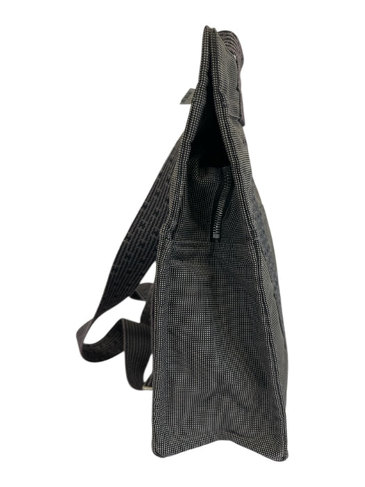 Hermes Brown & Charcoal Canvas Abstract Top Handle Vintage Backpack Bag Brown & Charcoal / M