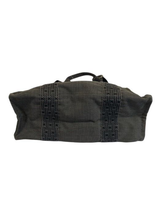 Hermes Brown & Charcoal Canvas Abstract Top Handle Vintage Backpack Bag Brown & Charcoal / M