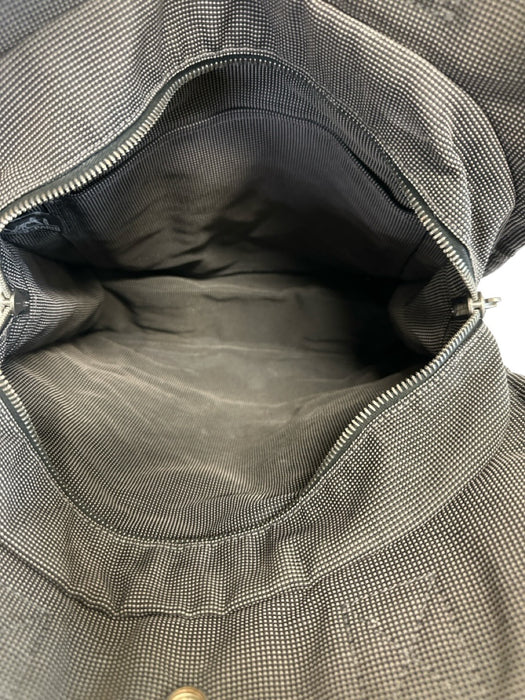 Hermes Brown & Charcoal Canvas Abstract Top Handle Vintage Backpack Bag Brown & Charcoal / M