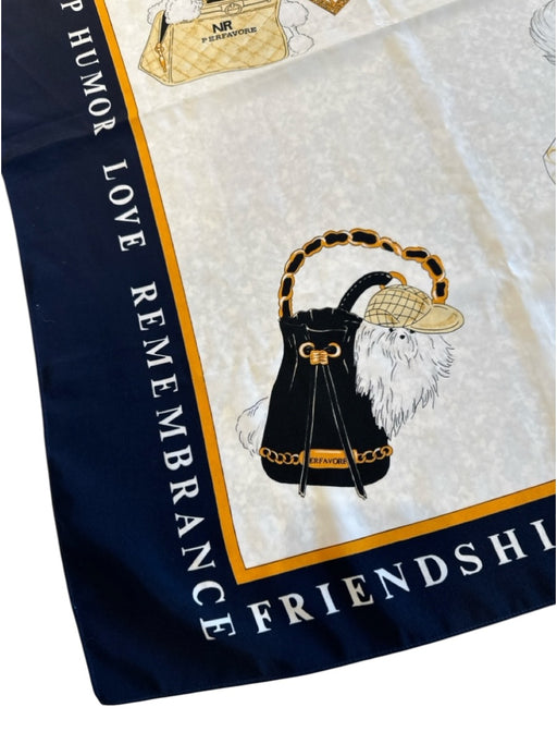 No Brand White, Black, Yellow Polyester Dog Print scarf White, Black, Yellow