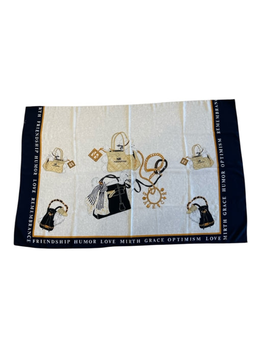 No Brand White, Black, Yellow Polyester Dog Print scarf White, Black, Yellow