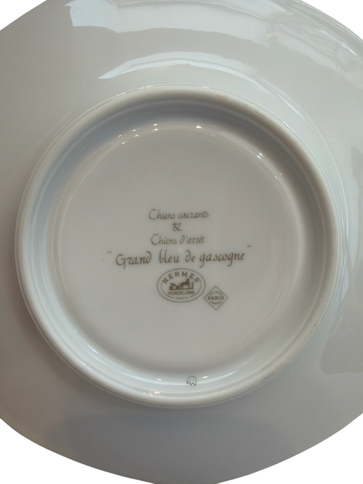 Hermes Yellow & Cream Porcelain Dog Plate Tea Cup Decor/Homewear Yellow & Cream