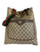 Gucci Beige Print Coated Canvas Monogram Web Tote Vintage Bag Beige Print / M/L