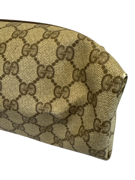 Gucci Beige Print Coated Canvas Monogram Web Tote Vintage Bag Beige Print / M/L
