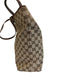 Gucci Brown & Beige Print Canvas Leather Strap Monogram Tote Vintage Bag Brown & Beige Print / Medium