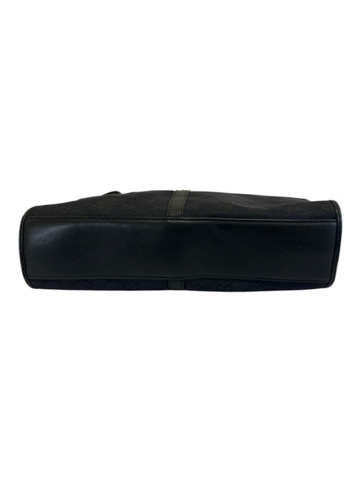 Gucci Black Canvas Silver Hardware Top Handle Monogram Bag Black / Small