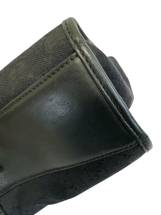 Gucci Black Canvas Silver Hardware Top Handle Monogram Bag Black / Small