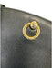 Celine Black Leather Pebbled Gold Hardware Dome Double Strap Bag Black / Medium