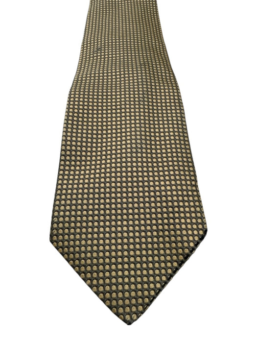 Ferragamo Beige & Gold Silk Abstract Dots Tie Beige & Gold