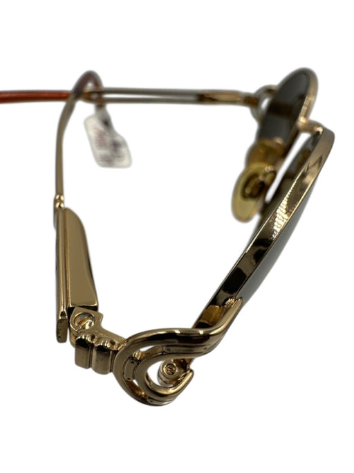 Vogue Gold Metal Oval Sunglasses Gold