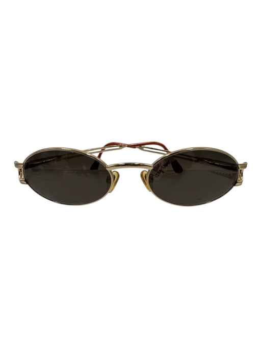 Vogue Gold Metal Oval Sunglasses Gold