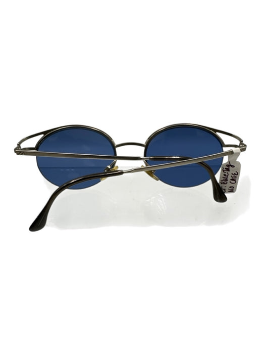 Vogue Silver & Blue Metal Oval Blue tint Sunglasses Silver & Blue