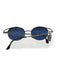 Vogue Silver & Blue Metal Oval Blue tint Sunglasses Silver & Blue