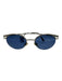 Vogue Silver & Blue Metal Oval Blue tint Sunglasses Silver & Blue