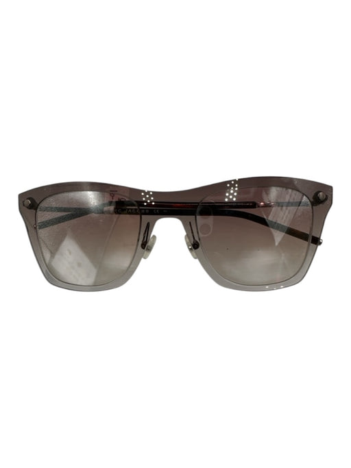 Marc Jacobs Brown & Clear Lucite Ombre Mirrored Rectangle Sunglasses Brown & Clear